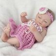 Mini 10 pouces doux entièrement corps Silicone Reborn poupées nouveau-nés couchage Bebe Reborn Realista poupée pour jouet de bain ca-0