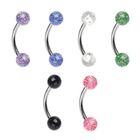 BRAND Lot 6 Piercings Arcade Paillettes MATHEO Barre Acier Chirurgical Inoxydable Anti Allergique Sourcil Tragus Helix LOVEPIERCING