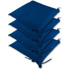 DEUBA Detex 4X Coussins de Chaise Bleu Sydney Outdoor Hydrofuge 45 x 40 x 6 cm Coussin d'assise Garniture chaise de jardin