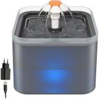 NO NAME Fontaine à Eau pour Chat Chien, 2LFontaine à Fleur pour Chat 3 Modes Distributeur Eau pour Chat Lumière LED Intelligente Gris
