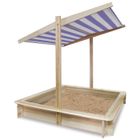 MONMOBILIERDESIGN MIKI Bac à sable en bois pare-soleil couvercle
