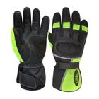 ADM Gants Moto Hiver Chaud Homologué CE Logo Motard Gants Cuir Cordura Thinsulate 3M Imperméable Respirant Noir Vert