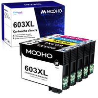 MOOHO Cartouches d'encre 603xl Compatible pour Epson 603 XL Epson 603XL Expression Home XP-2100 XP-3100 XP-4100 WF-2810DWF Pack de 5