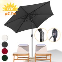 Parasol inclinable 2.70 x 2.45m Protection UV 30+ Gris - LOSPITCH - Parasol