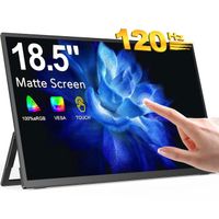 UPERFECT Écran portable tactile Full HD 18,5 pouces 120 Hz, 100 % sRGB avec support réglable intégré, compatible VESA