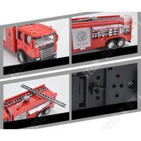 TD® TECH DISCOUNT® - Jouet Camion de pompier rouge collection 6 roues grande échelle Lumière LED pour enfants et garçons de tout