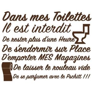 Sticker textes citations wc - Adhésif graphique et humour de toilettes