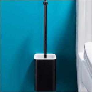 BROSSE WC Brosse WC hygiénique Porte-Brosse de toilette domestique avec poignée longue de nettoyage de toilette de nettoyage mural de A547