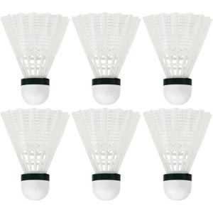 VOLANT DE BADMINTON Lot de 6 volants de badminton pratiques en nylon et plastique pour activités scolaires en intérieur ou en extérieur (blanc) [542]