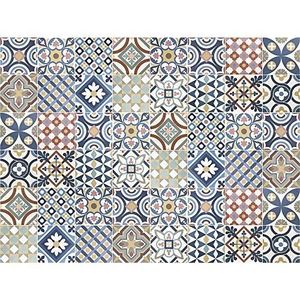 Tapis Vinyl Carreaux De Ciment 120x200 Tapis Vinyle 100x200 Cm Carreaux De Ciment Rouge Achat Vente