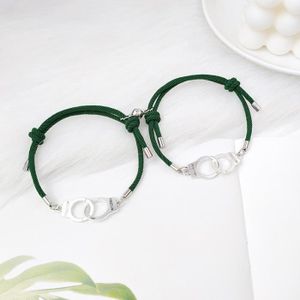 BRACELET - GOURMETTE Vert - Bracelet Menottes De Couple Multicolore Rég