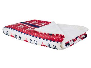 Couverture De Noël Polaire – Motifs Festifs (Père Noël, Rennes…) – Dimensions 240x220 Cm – Douce Et Chaude Pour Canapé Ou Lit