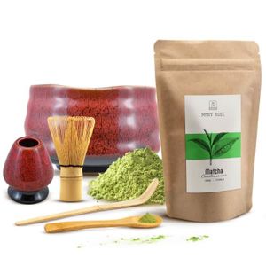 Service à thé Matcha fait à la main Matcha fouet Kit de démarrage tasse en  bambou bol Matcha bol thé céramique Chasen - Cdiscount Maison