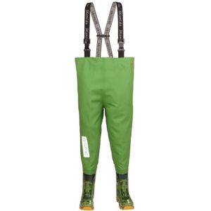 WADERS - COMBI PÊCHE 3Kamido Enfant Cuissardes de pêche 20-35 EU, Taille Ajustable, Bretelles durables, Waders, Bottes de pêche,Crocodiles / vert clair 