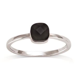 Bague Vintage En Argent Massif Avec Pierre Noire – Taille 50 – Occasion Bon état