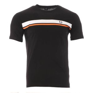 T-SHIRT T-shirt Noir/Orange Homme Sergio Tacchini Stripe A