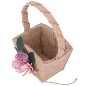 CASIER POUR MEUBLE cadeau-Panier à fleurs en lin vintage pratique pou