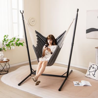 Hamac Parachute 2 Places Ultraléger - 270x140 Cm - Nylon 210T - Noir - Neuf