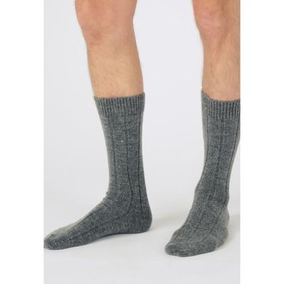 Chaussettes homme Damart Thermolactyl Maille a cotes plates Gris chine Gris chine Cdiscount Pret a Porter