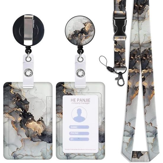 Porte Badge De Carte D'Identification Avec Cordon Tour De Cou, Lanyard