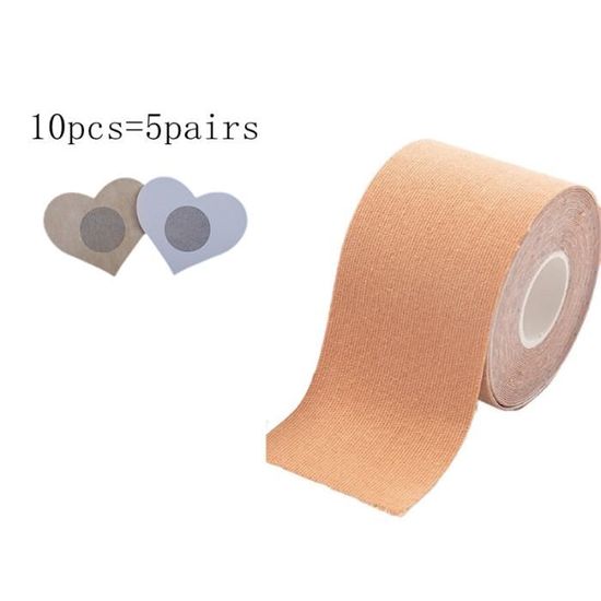 Boob Tape, Bob Tape pour Les Gros Seins, Invisible Booby Tape avec Couvre-tétons et 50 pièces de Ruban adhésif Double Face pour vêtements, Doux pour la Peau et résistant à la Transpiration