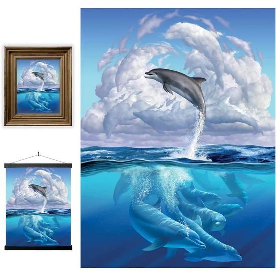 Poster Licorne 3D Lenticulaire - 30x40 Cm, œuvre Artiste Michael Searle, Décoration Murale Colorée