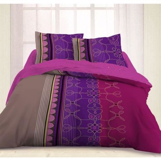 Parure drap plat+drap housse +2 taies d oreiller KAILA polycoton — free download