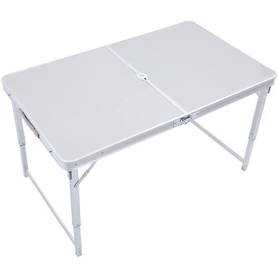 Table Pliante Aluminium 90cm - Portable, Réglable Hauteur, Pour Jardin/Fête/Camping