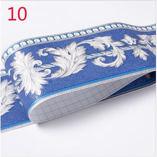 Frise Murale Adhésive 3D Floral Doré - Largeur 230cm, Hauteur 6cm - Autocollant Pour Plinthe Ou Décoration