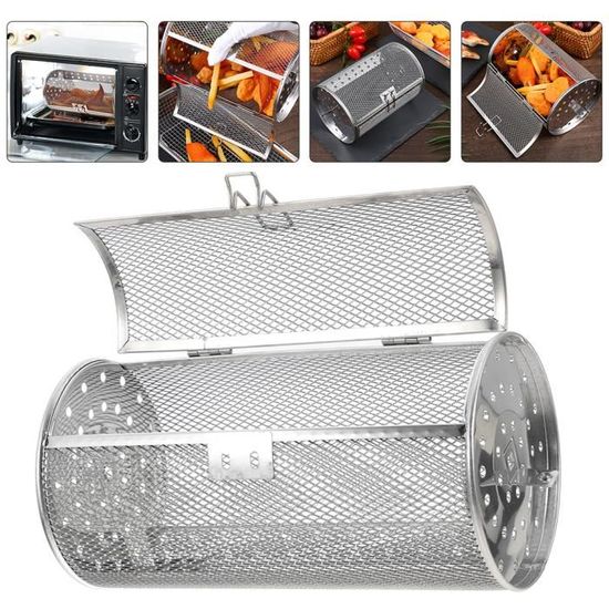 Moorle 2 pièces panier à griller roulant pour barbecue extérieur, filet Moorle 2 pièces panier à griller roulant pour barbecue extérieur, filet