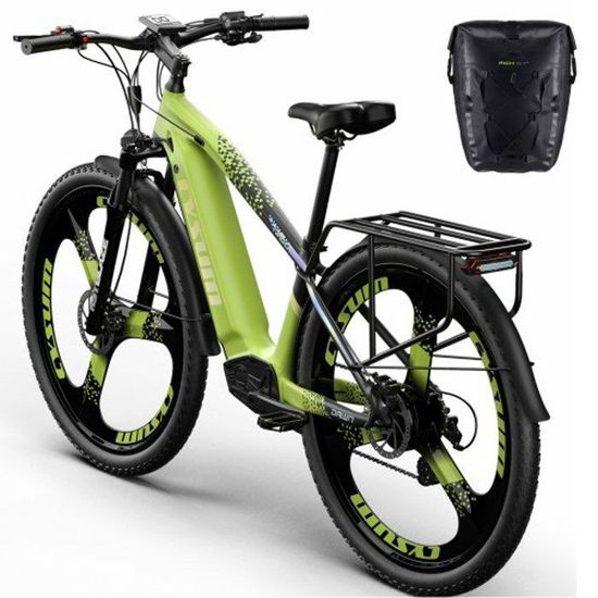 VTT électrique homme, 29" vélo électrique montagne adulte, electric mountain bike, moteur 55Nm, frein disque hydraulique, M520 Vert