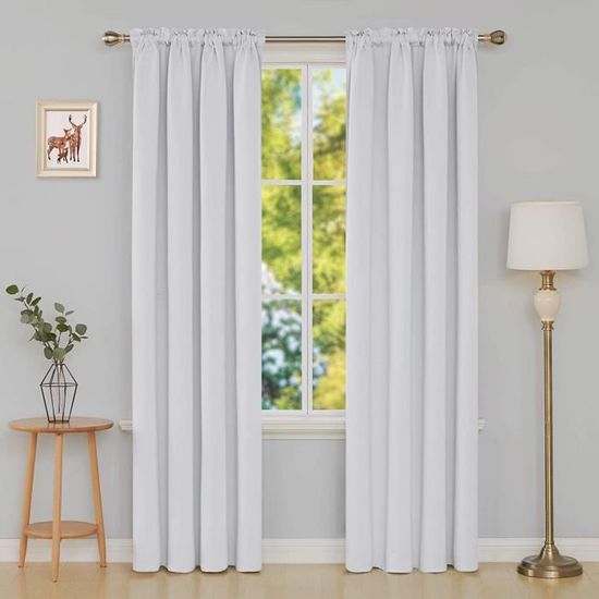 Deconovo Lot De 2 Rideau Chambre Bebe Enfant Rideaux Occultants Porte Fenetre Rideaux Balcon Cuisine Interieur Pass Tringle Cdiscount Maison