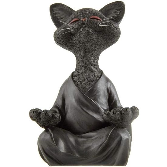 Statue de chat bouddha Zen en meditation, idéale pour la décoration