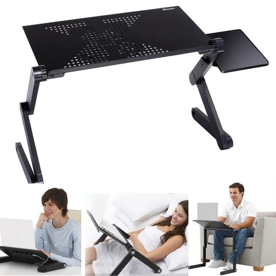 Universal - Stand d'ordinateur portable ergonomique réglable Bureau pour ordinateur  portable pour salon de salon Stand Stand de table 360 degrés Table d'ordinateur  réglable