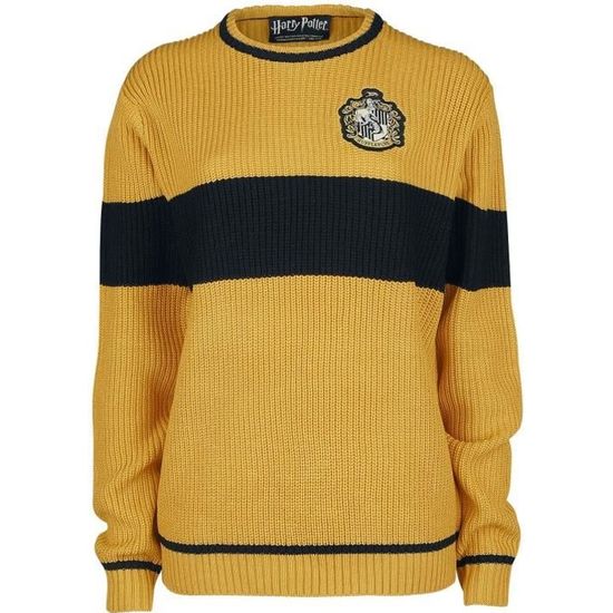 Harry Potter Poufsouffle Quidditch Pull tricoté jaune/noir Jaune/noir