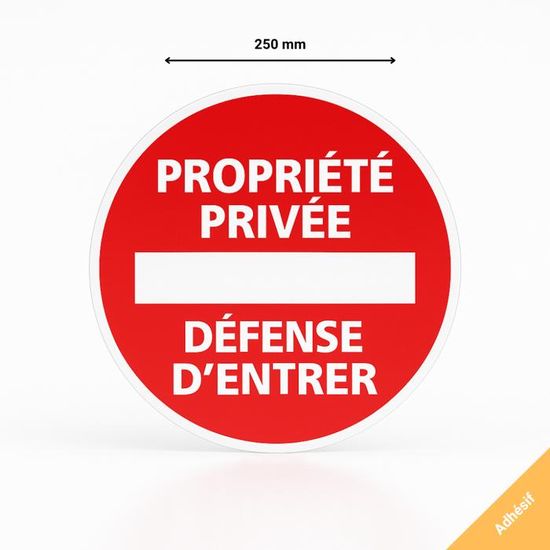 Aua Signaletique - Panneau Interdiction de Stationner Propriété Privée 24H- 24-7J sur 7 - 330 Mm, Vinyl Adhésif