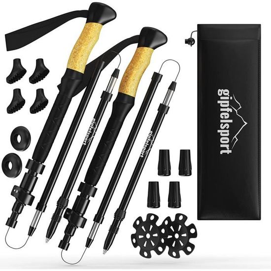 Bâtons De Randonnée Pliables En Aluminium Avec Système De Verrouillage