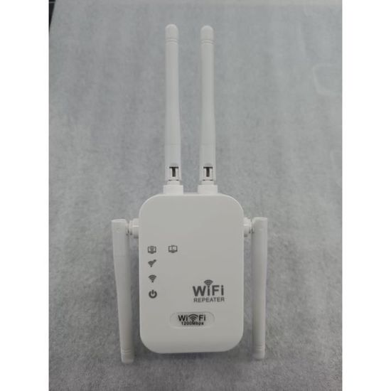 Répéteur WiFi 6 Antennes - Amplificateur Signal Jusqu'à 300 M², 2 Ports LAN, Modes Répéteur/routeur/AP, Facile à Installer