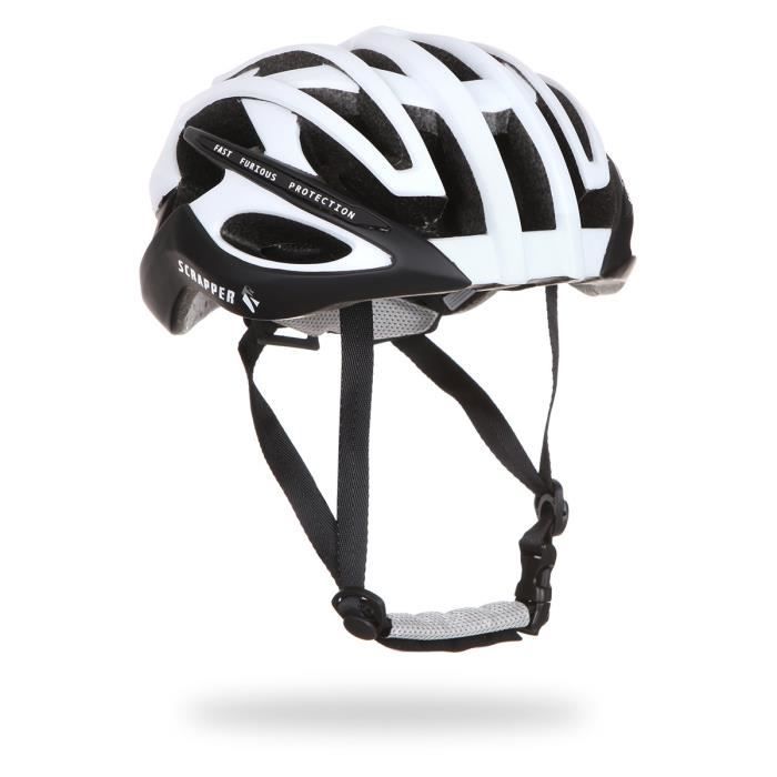 SCRAPPER Casque de velo Scr Team Route 8 Homme Blanc et noir Cdiscount Sport