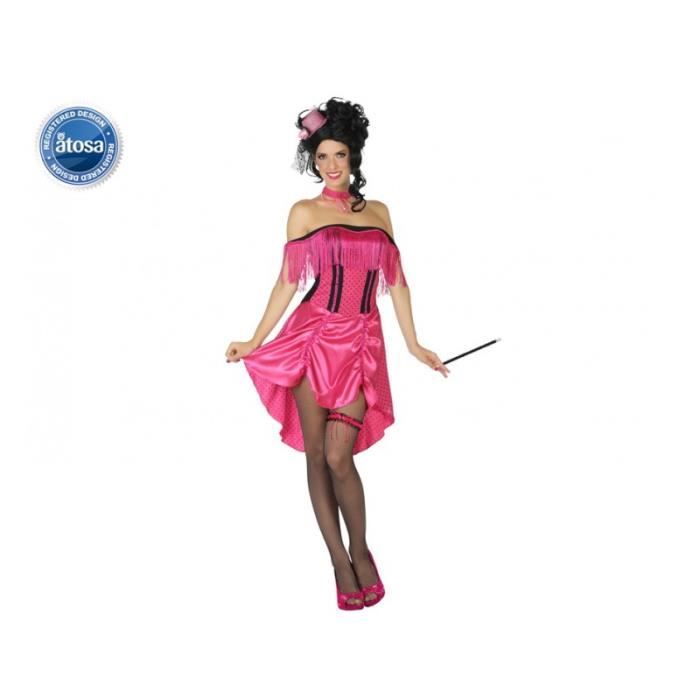 Costume Adulte Femme Cabaret Rose et Noire Taille M/L