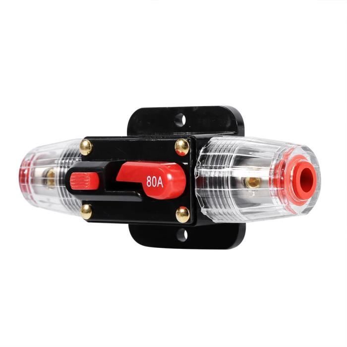 NAKESHOP 50Amp -100Amp Disjoncteur Réinitialiser Porte-Fusible Voiture Bateau Porte-Fusible étanche 12-24 V Nouveau 80A