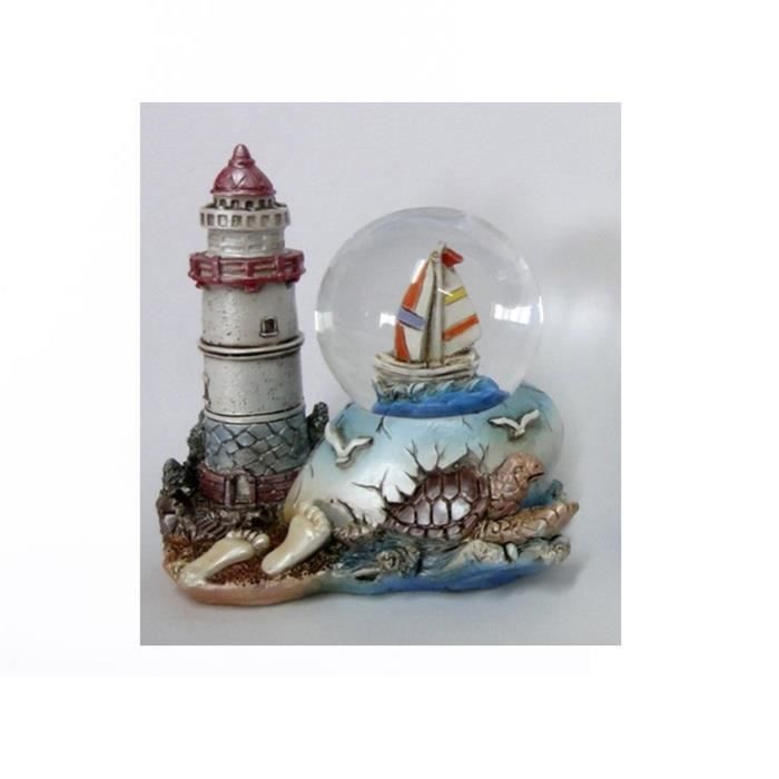Boule de neige Phare et Bateau mer - marin