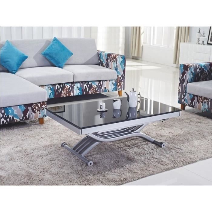 Table basse relevable Zen Finition Laqué Noir