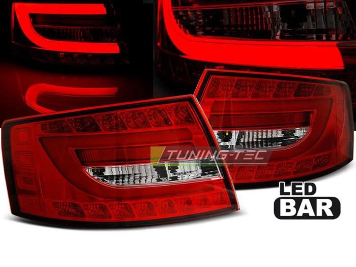 Paire de feux arriere Audi A6 C6 berline 04-08 LED BAR rouge blanc-27335619
