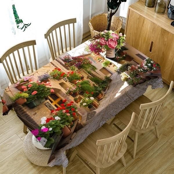 Europe Alley 90x90 cm -Nappe de Table violette pour mariage, 1 pièces, décoration 3D pour maison, Bouquet, arbre de noël, fête d'