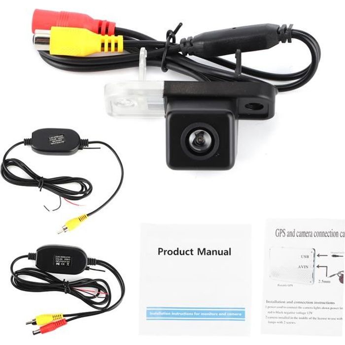 HURRISE Caméra de recul Moniteur vidéo CCD émetteur-récepteur sans fil de caméra de recul de voiture adapté pour Mercedes-Benz