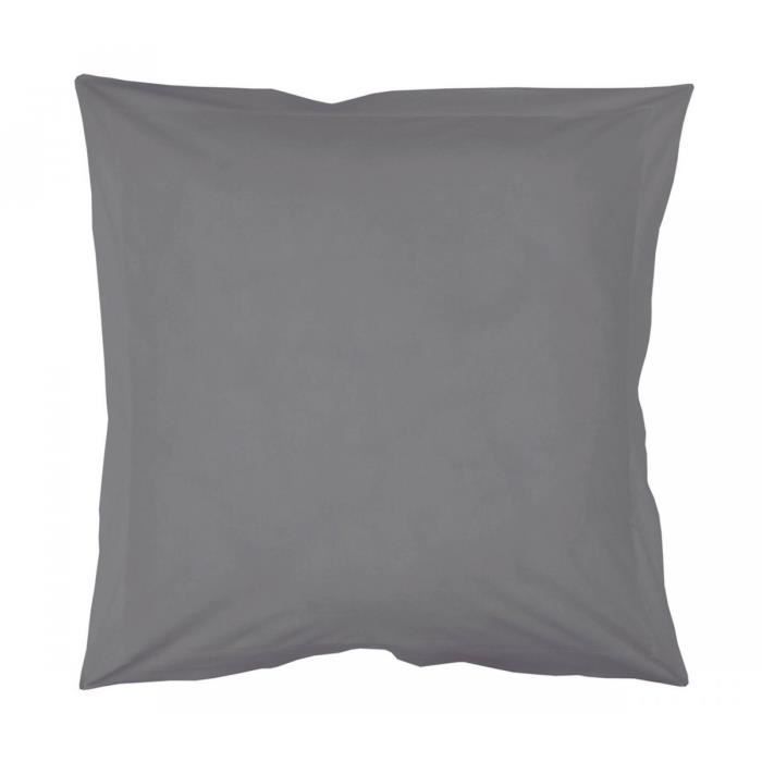 Taie d'oreiller coton INTIMITY 63x63 cm gris so…