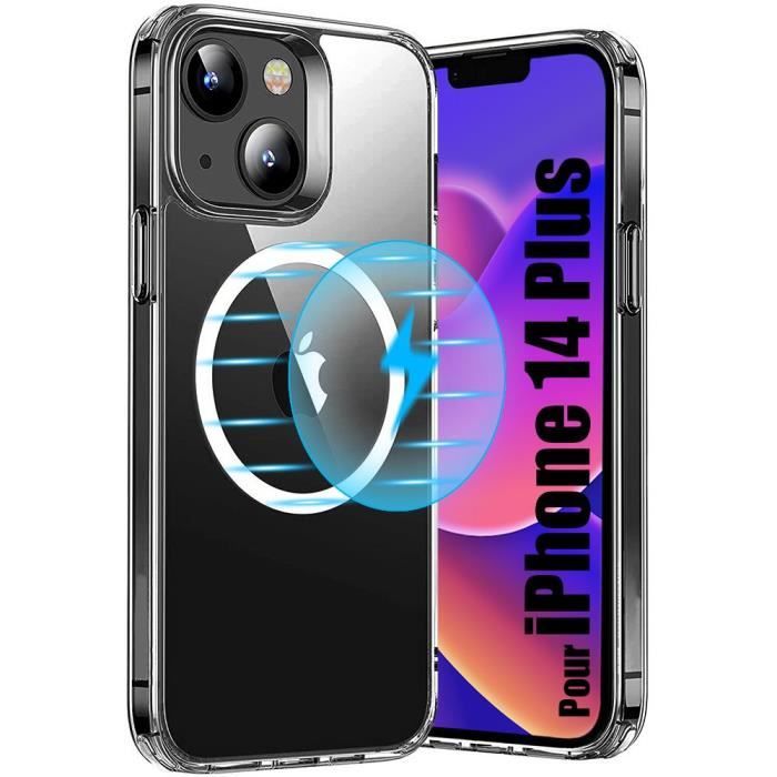 Coque pour iPhone 14 Plus avec Anneau Magnétique Protection Antichoc Transparent