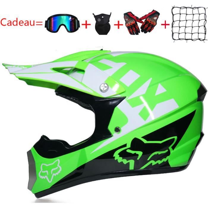 Casque Moto Enfant Casque de Marque Motocross Racing Armure complète Casque mat intégral Pleine Couverture Casque Hors-Route