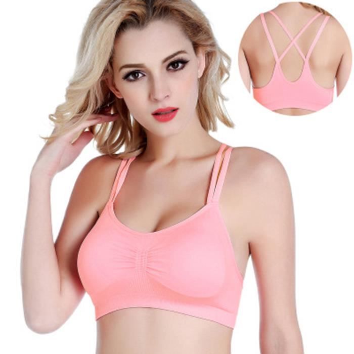 BRASSIERE DE SPORT - SOUTIEN-GORGE DE SPORT Femmes Sling Stretch Sport Soutien-Gorge Rembourré Fitness Débardeurs Workout Gym Yoga